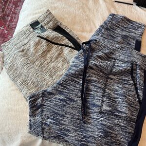 New York & Company Heather Gray Joggers with Black Accents